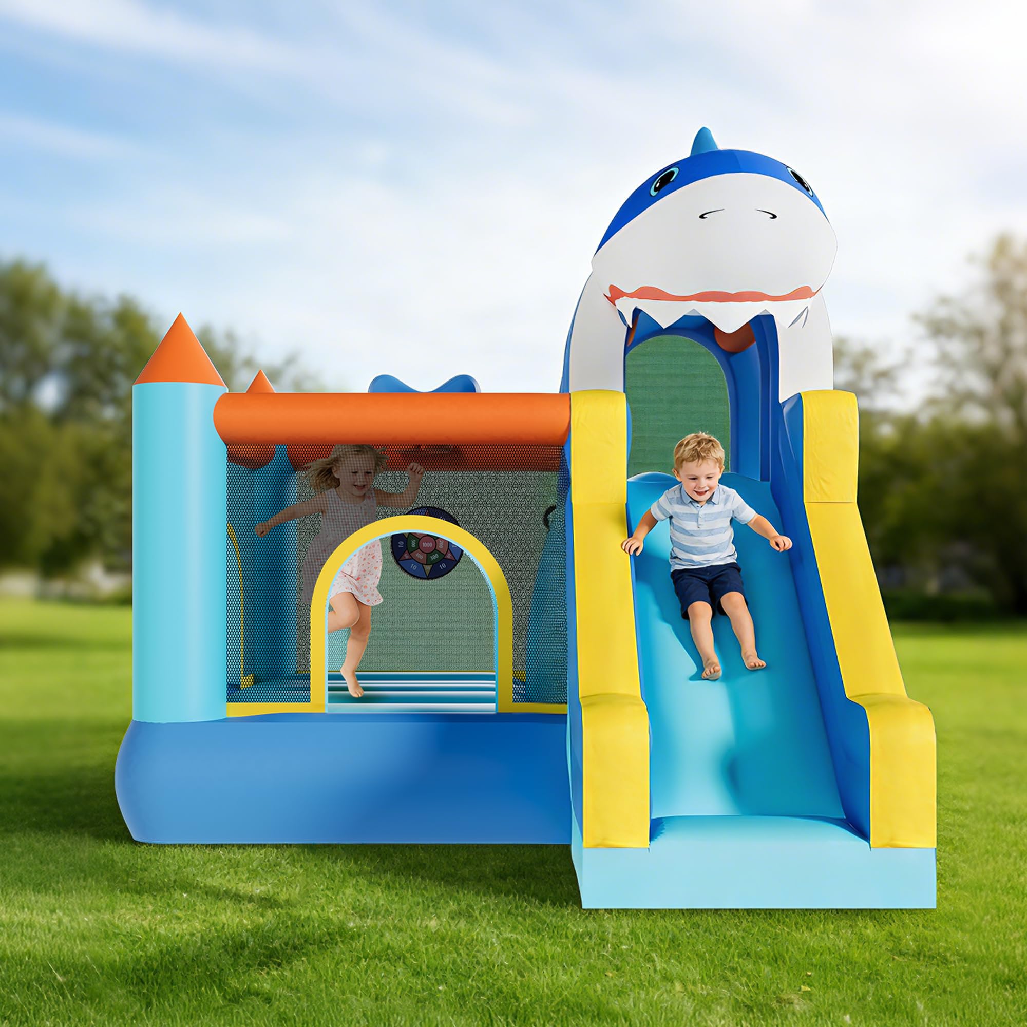 Kids Outdoor Basketball Hoop - Şişme Oyun Evi Kaydıraklı ve Üfleyiciyle