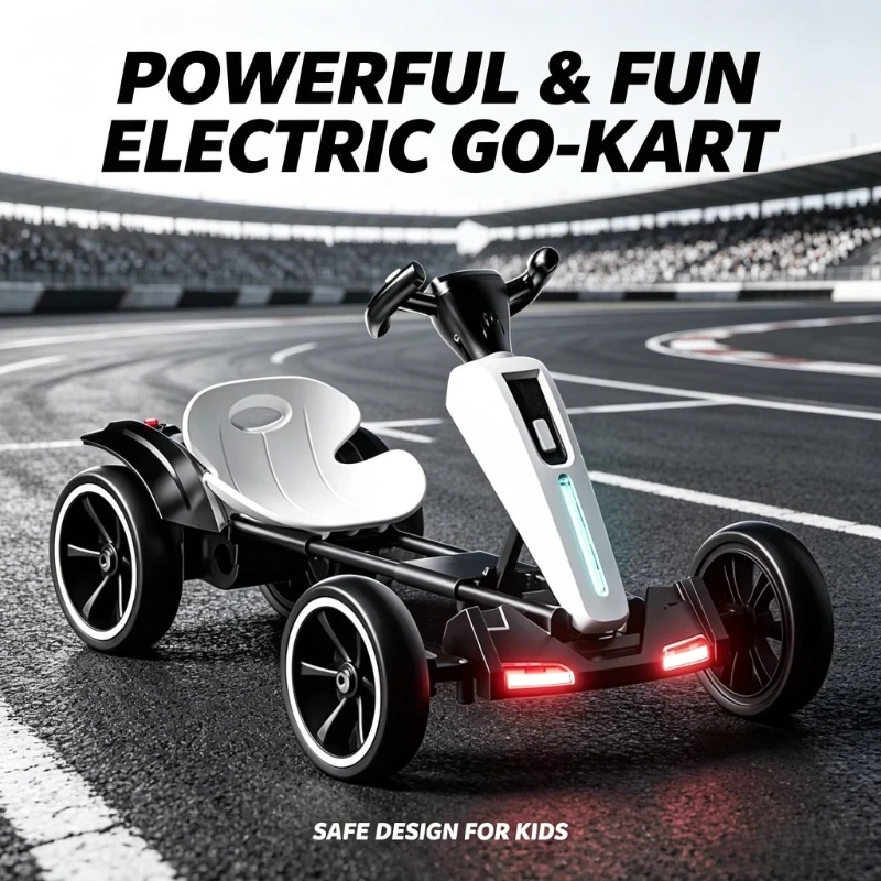 Kids Outdoor Electric Car - Katlanabilir Çocuk Elektrikli Go Kart, LED