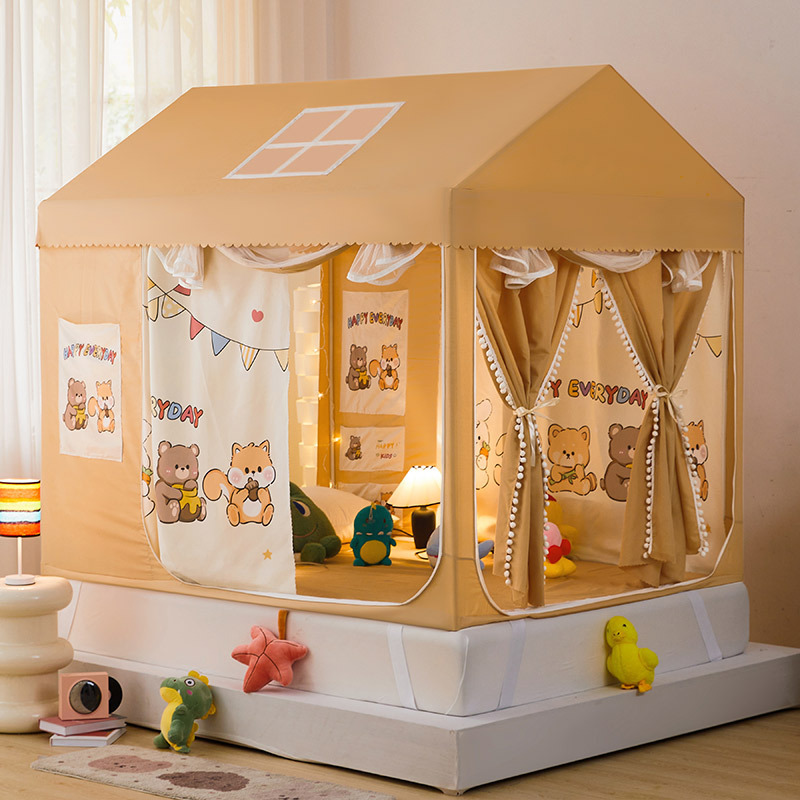 Kids Outdoor Yurt - Karikatür Ev Desenli A Sınıfı Anti-Bakteriyel