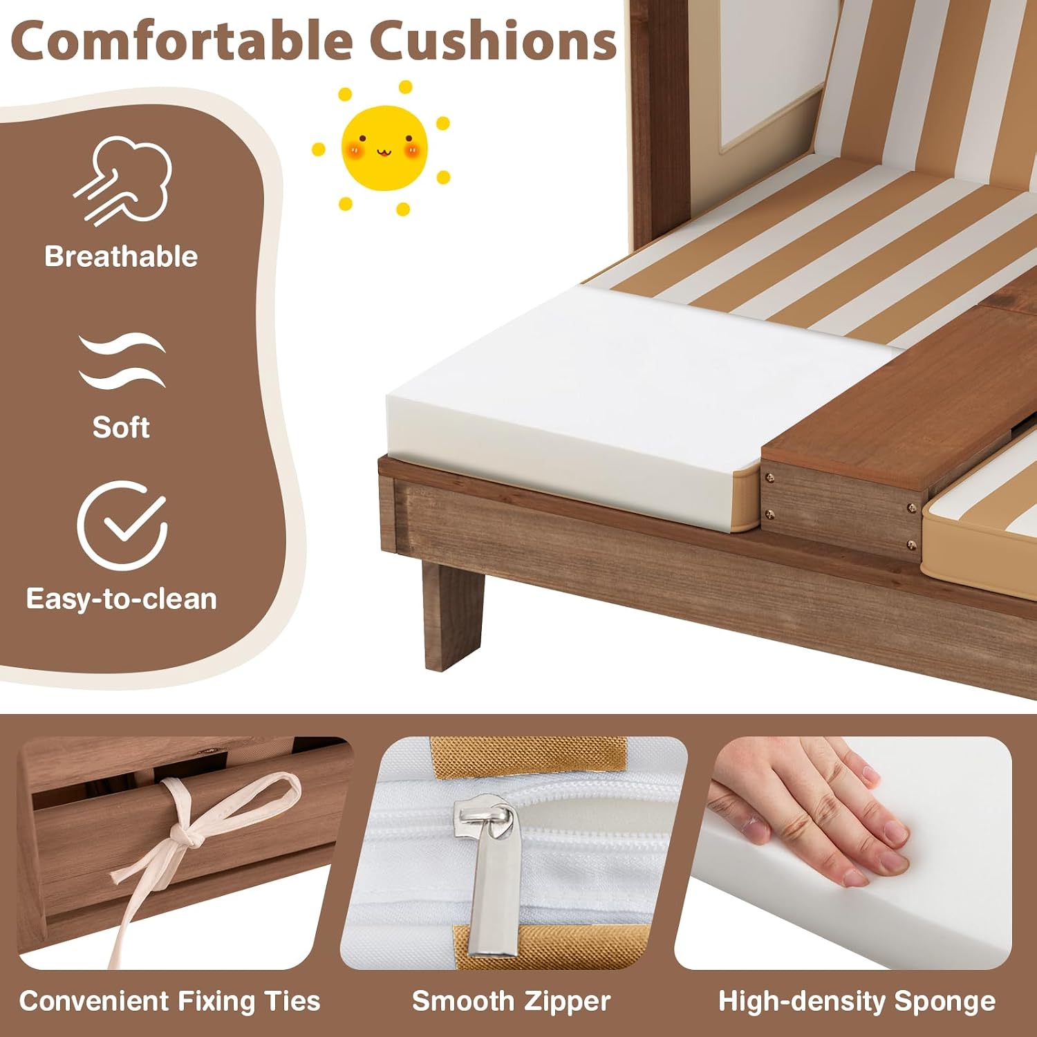 Ahşap Çift Kişilik Çocuk Şezlo - Kids Outdoor Lounge incelemesi ve fiyatı