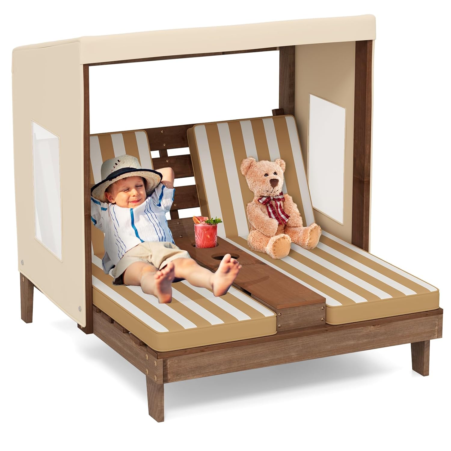 Ahşap Çift Kişilik Çocuk Şezlo - Kids Outdoor Lounge incelemesi ve fiyatı