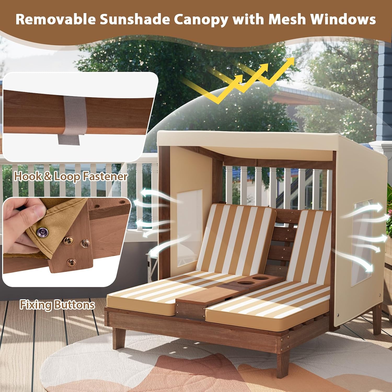 Ahşap Çift Kişilik Çocuk Şezlo - Kids Outdoor Lounge incelemesi ve fiyatı